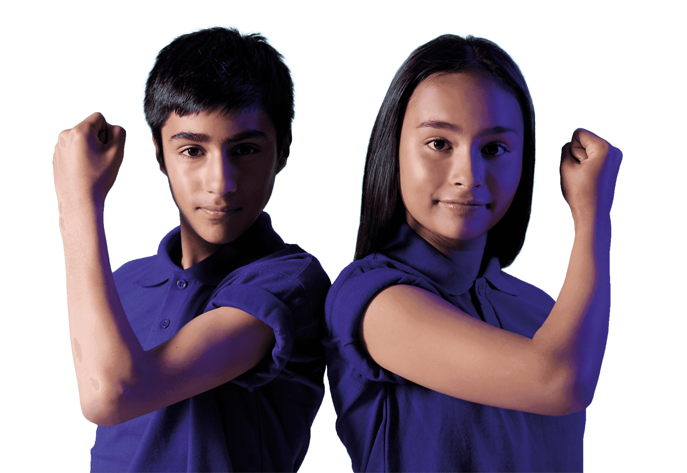 A image of boy and girl supporting HPV vaccination